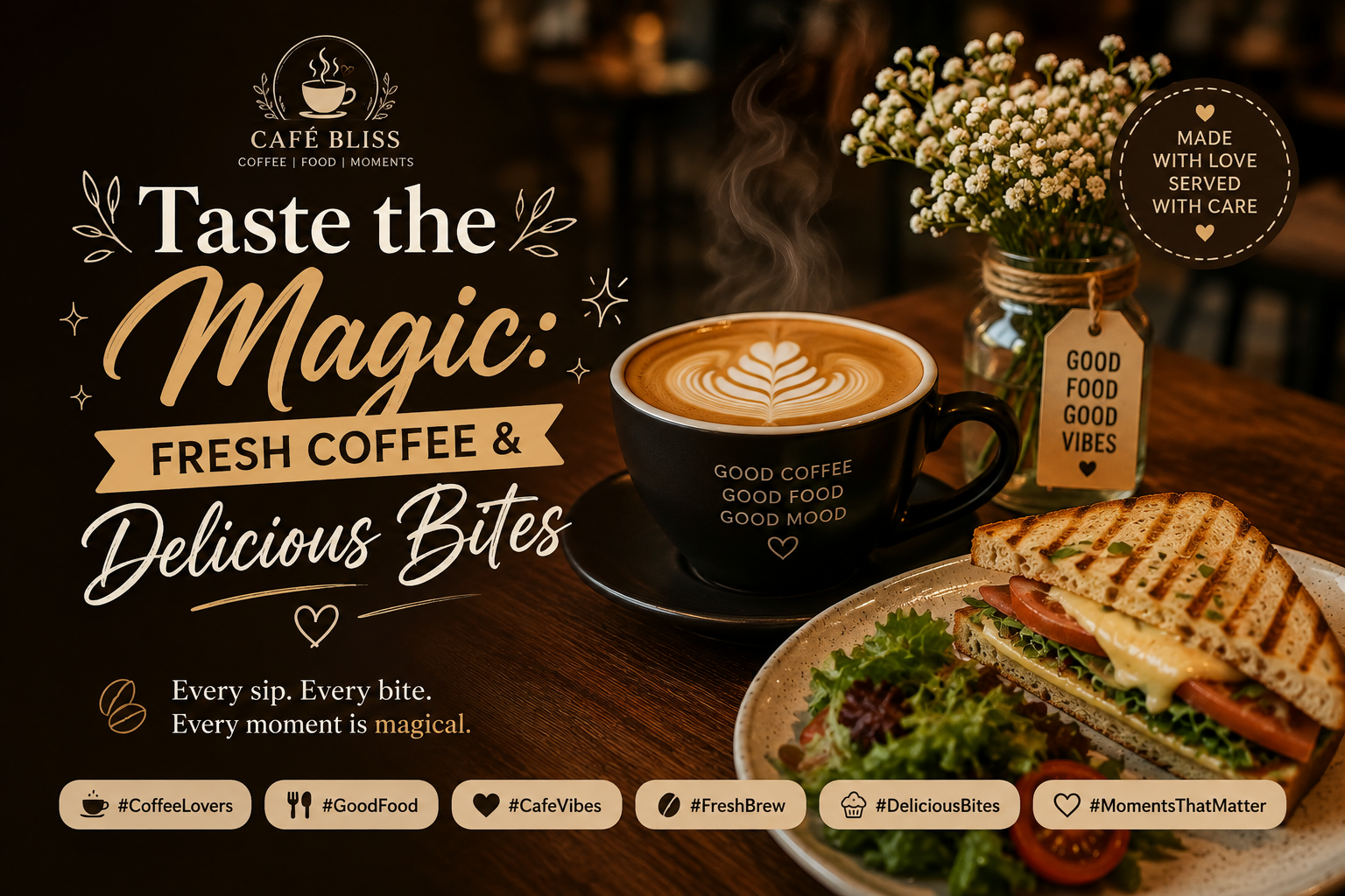 Taste the Magic: Fresh Coffee & Delicious Bites